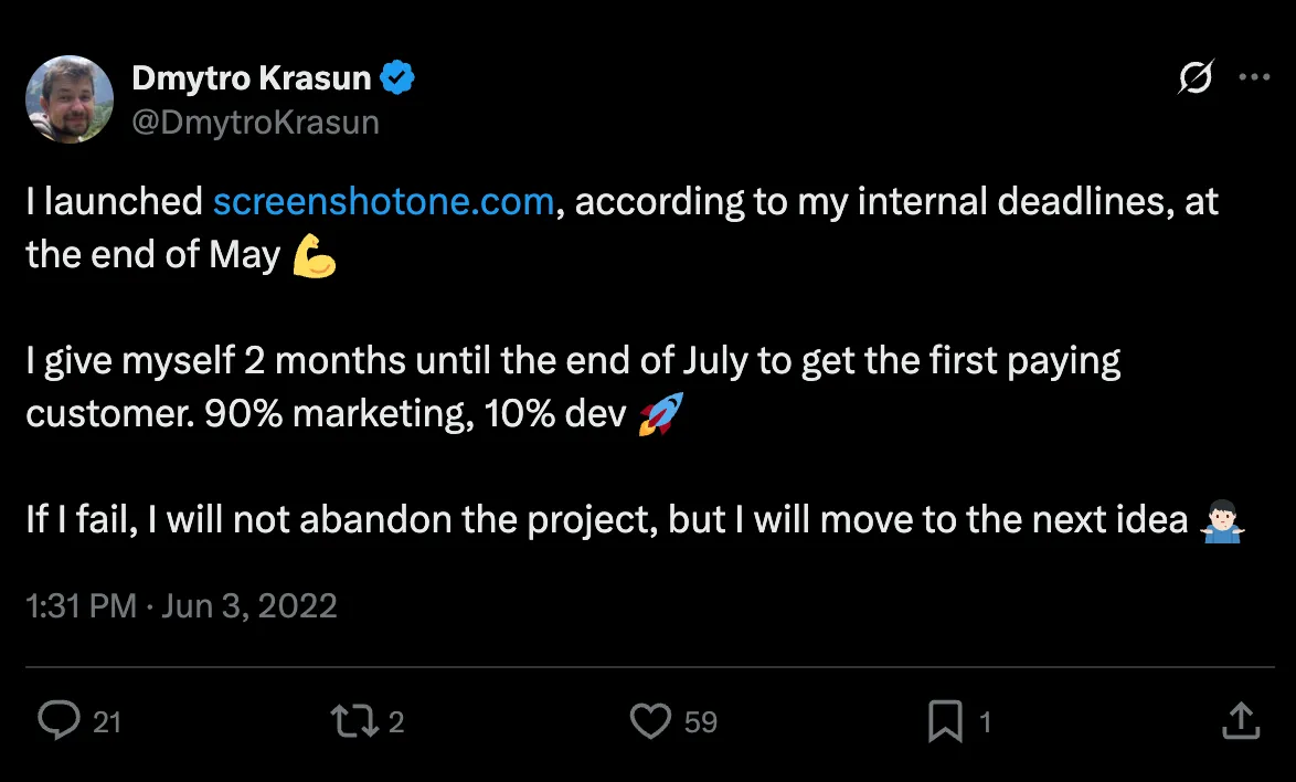 A tweet about the goal