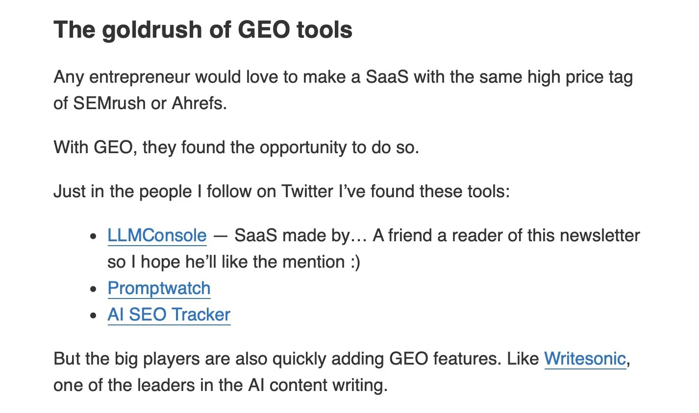 LLMConsole is mentioned in the newsletter